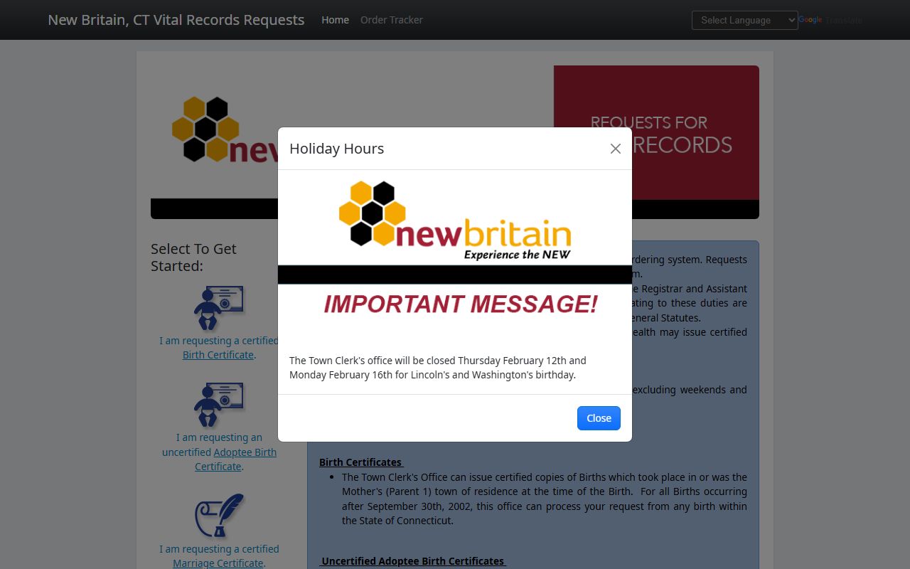 New Britain death index source from New Britain Online Vital Records