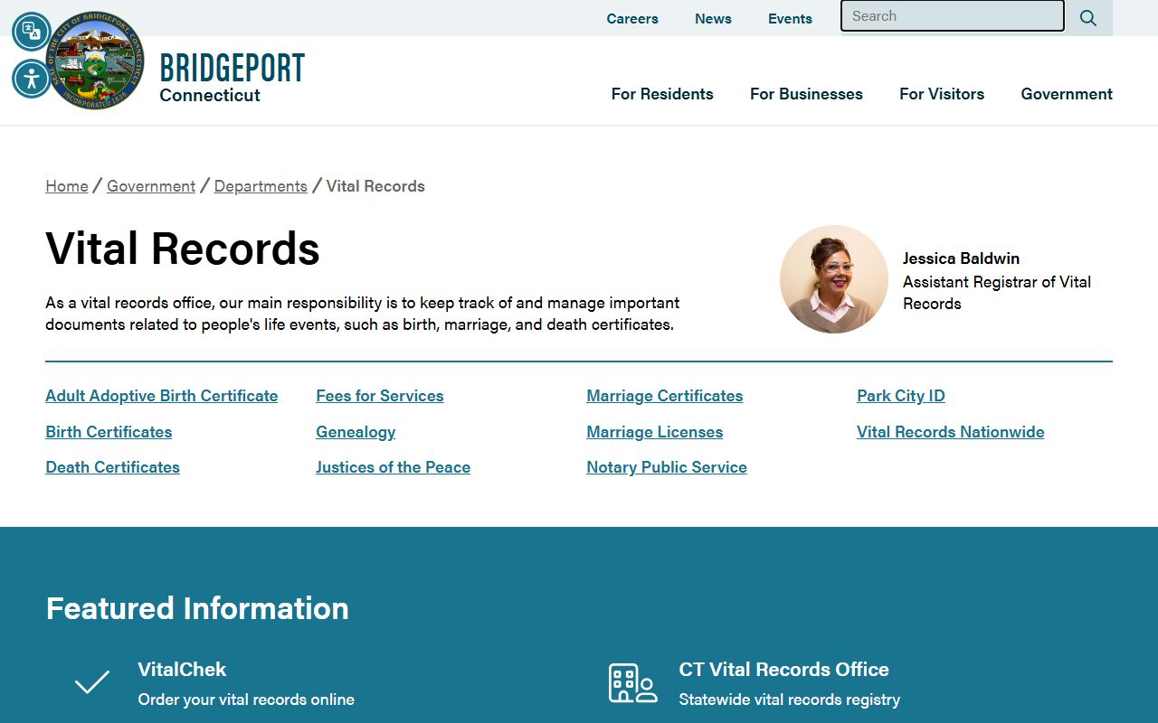 Fairfield County death index source image for Bridgeport Vital Records