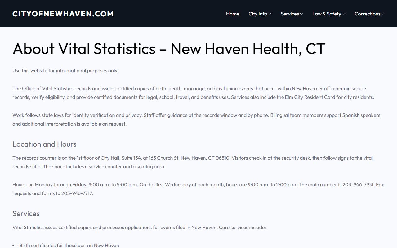 Wallingford death index source from New Haven Vital Statistics